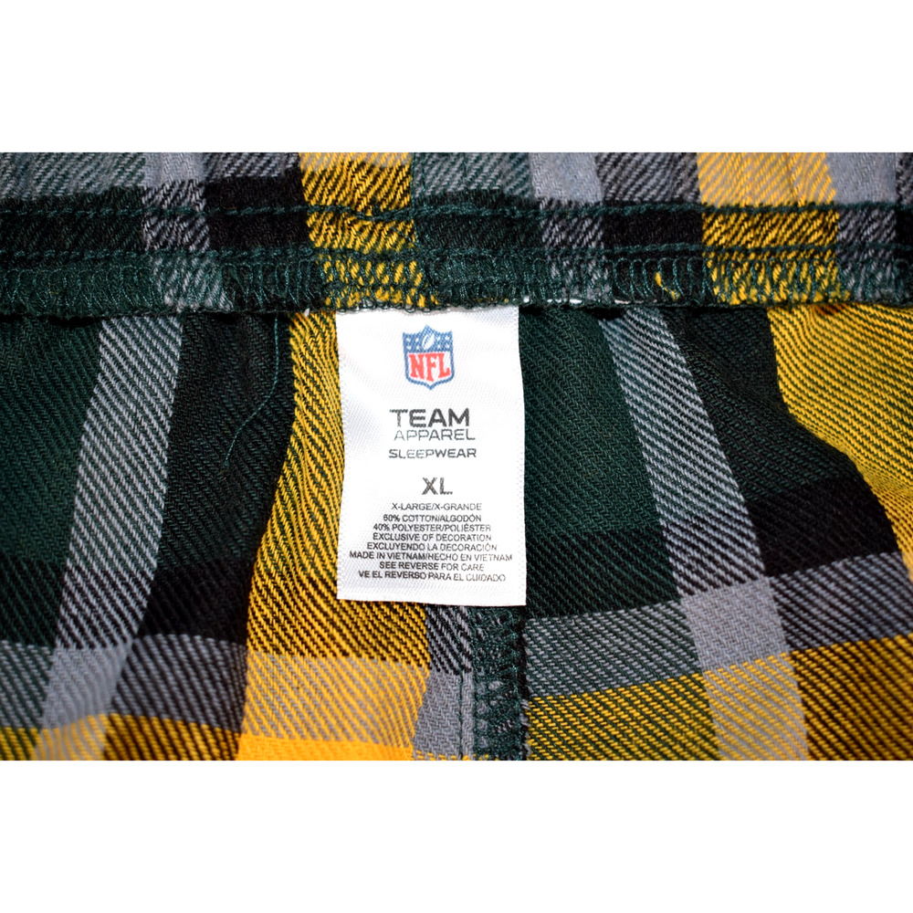 NFL Team Apparel Green Bay Packers Plaid Lounge Pajama Set Men's Sz XL NEW - Picture 4 of 7